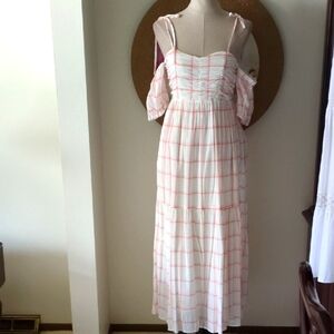Universal Thread Pink and White Striped Sweetheart Dress